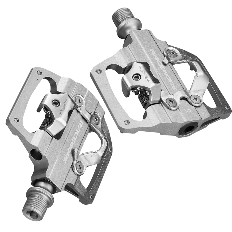 Велосипедные педали RACEWORK MTB без клипсы самоблокирующиеся CNC алюминиевый сплав DU