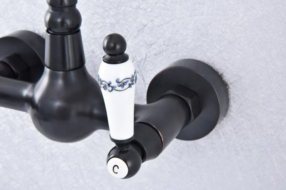 Смеситель для кухни и ванной комнаты с влажным сливом латунный кран черным