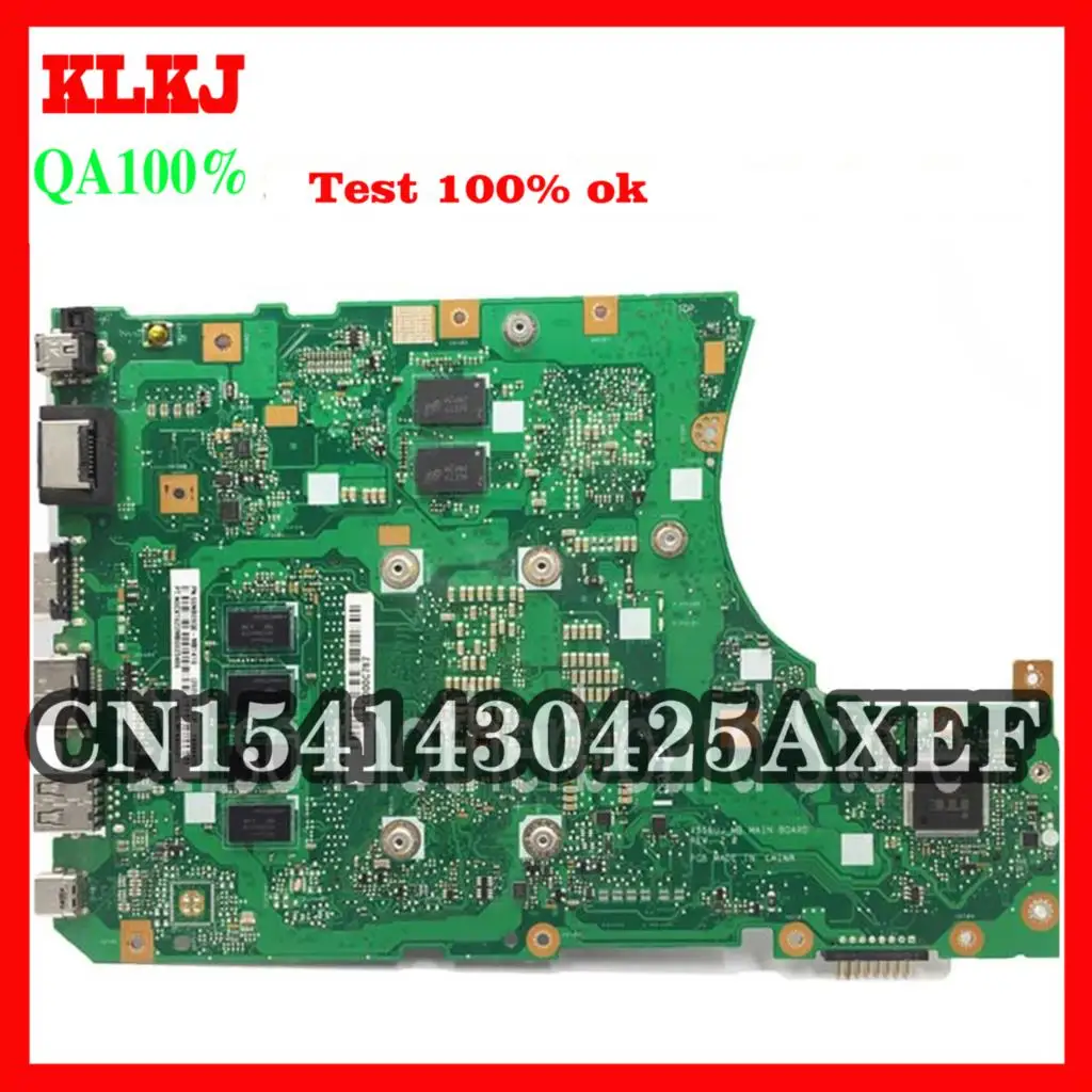

KLKJ X556UJ X556UV Motherboard For ASUS X556U X556UV X556UF X556UR Laptop Motherboard 4GB I7-6500U CPU GT920M Test
