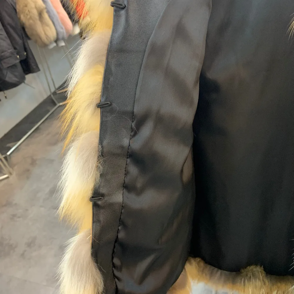 SQXR FUR Women Real Fur Coat Thick Warm Female Natural Fox Fur Jacket Outerwear coat