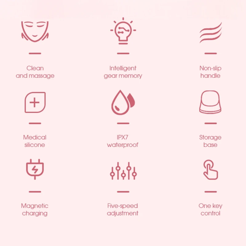 

Silicone Electric Face Cleansing Brush Rechargeable Deep Facial Cleanser Brush Skin Care High Quality and Brand New