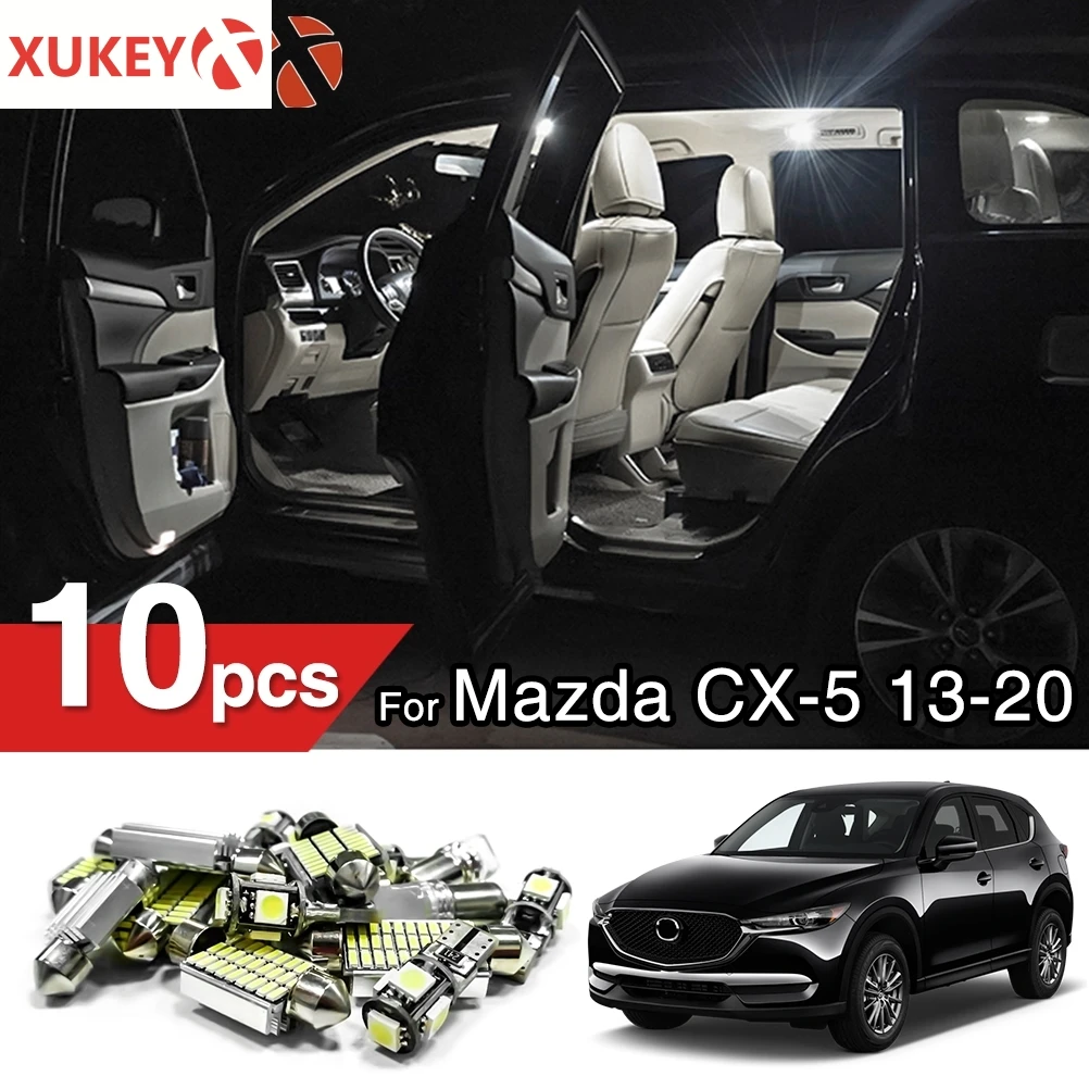 10X белые светодиодные с Canbus салона комплект ламп для Mazda CX 5 CX5 2013 2014 2015 2016 2017 2018 2019