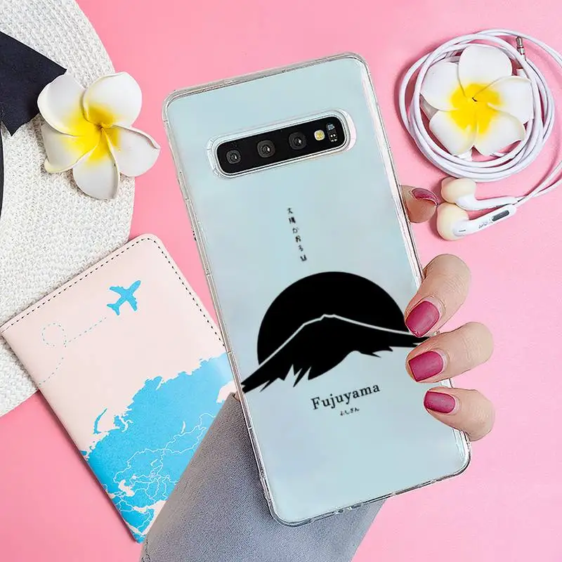 

Cute Japan Fuji Mountain Phone Case Transparent for samsung A 21s 50 71 S 8 9 20 20fe note 10 20 ultra plus