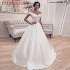 Женское атласное свадебное платье It's yiiya, белое элегантное платье с открытыми плечами на лето 2019