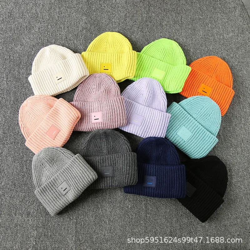 Spot 2020 autumn/winter new Swedish niche AC classic smiley wool hat adult hat men and women