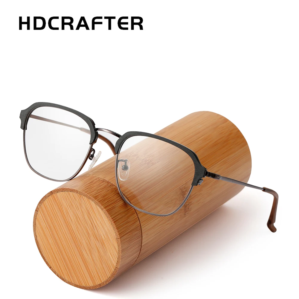 

Ультралегкие очки HDCRAFTER для мужчин и женщин, корейские оптические аксессуары в деревянной металлической оправе по рецепту, при близорукост...