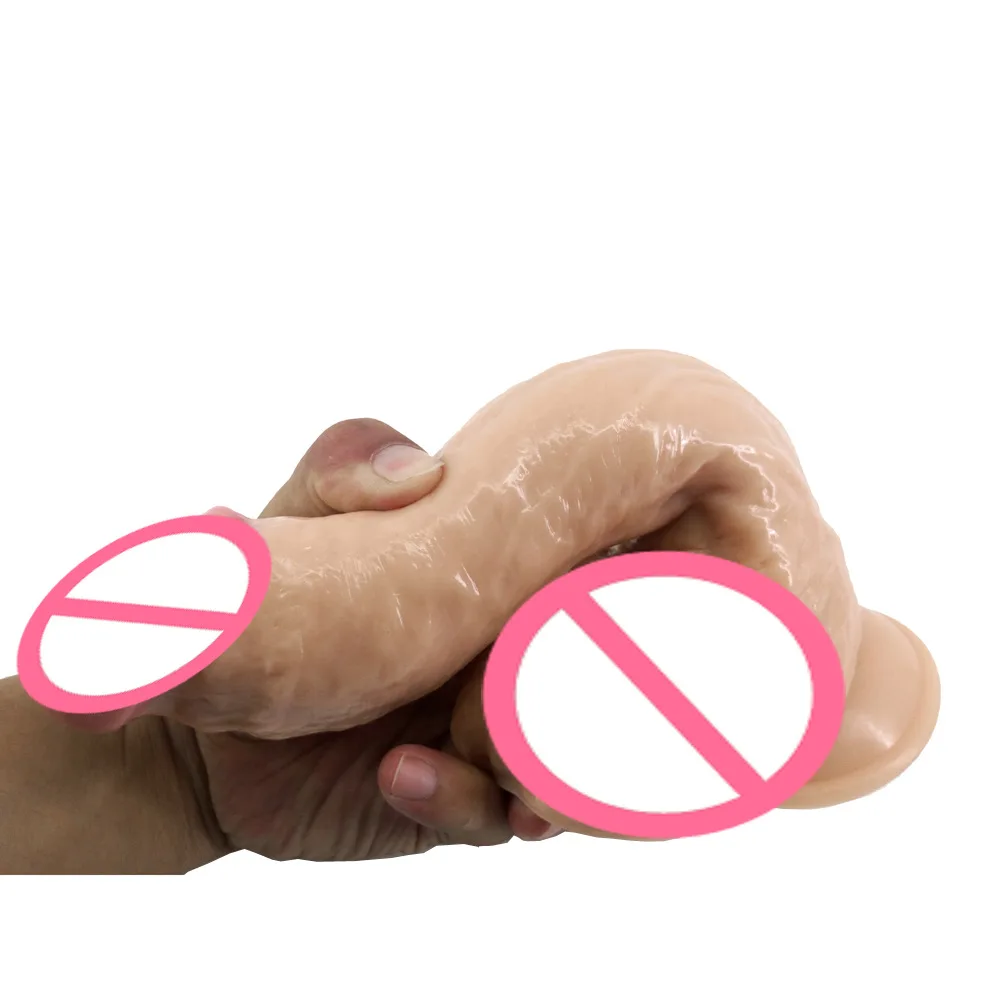 Большой длинный фаллоимитатор без вибратора на присоске большой женский