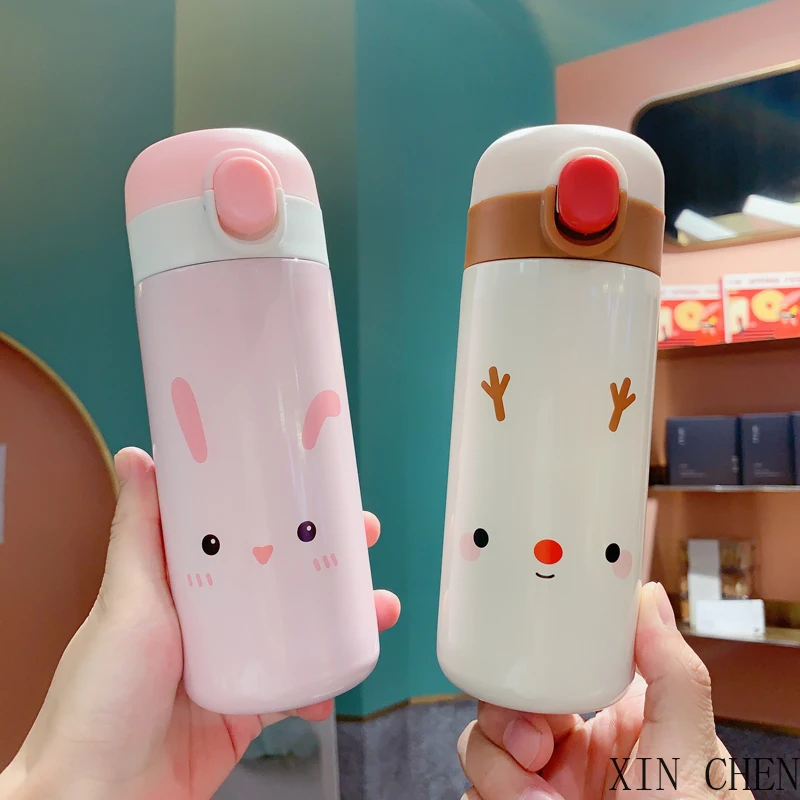 350ml/450ml Cartoon stainless steel vacuum flask Thermos Mug Portable Cute Insulated Cup Flask Thermal Water Bottle For Gift|Вакуумные