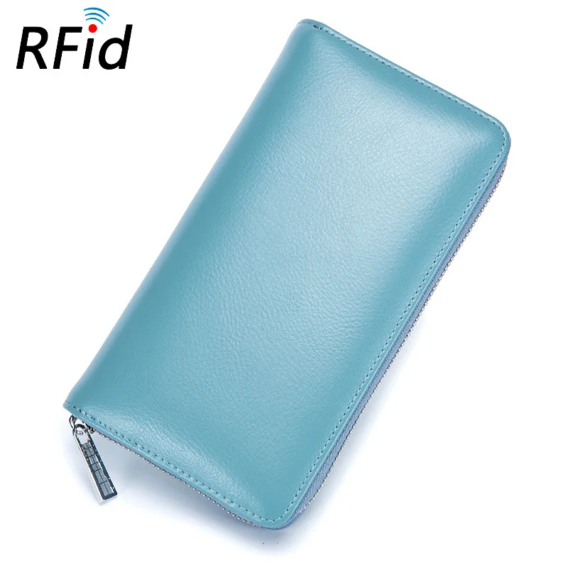 

New Cowhide Organ Card Case Long Wallet Passport Case Multi-card Slot Multi-function Unisex Large-capacity Card Holder