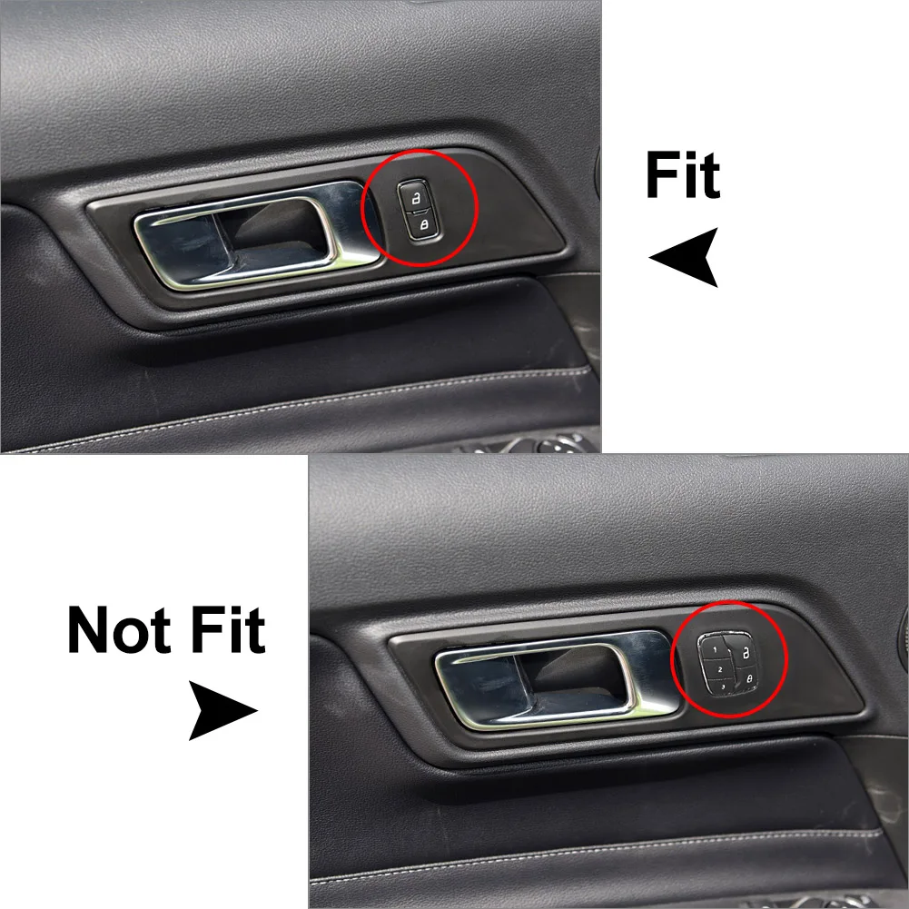 

ABS Car Interior Door Handle Frame Trim Sticker Decor for Ford Mustang 2015 2016 2017 2018 2019 Carbon Fiber Styling