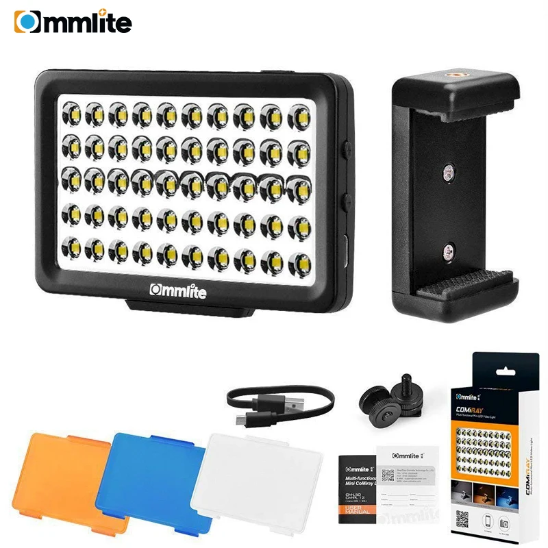 Светодиодная лампа для видеосъемки Commlite CM L50 II 50 светодиодов 5700 6000K мини панель с