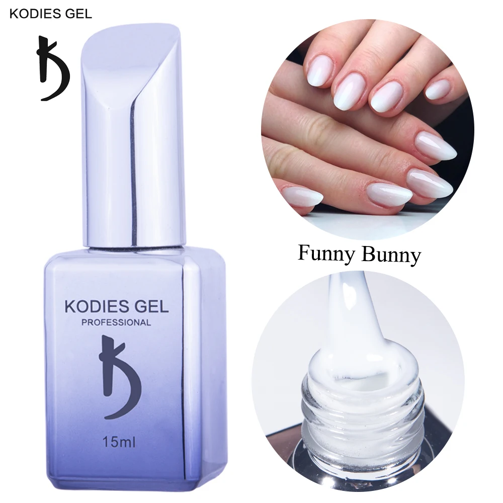 

KODIES GEL NEW Gel Nail Polish Funny Bunny Gels 15ML UV Semi Permenent Vernis Varnish Milky White Opal Jelly Nails For Manicure