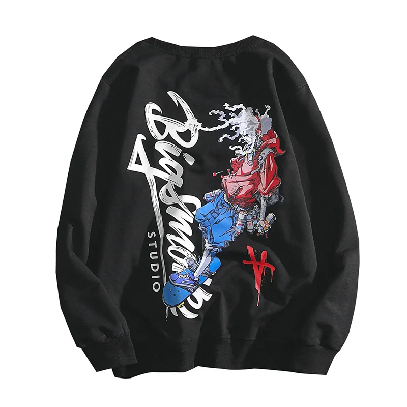 

Print Pullover Sweatshirt Harajuku Men Autumn Streetwear Hip Hop O-Neck Oversized Sweatshirts