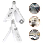 Яркий светильник для гаража, светодиодная лампа с регулируемыми панелями, E27, складной потолочный светильник с вентилятором для установки в гараже, гостиной