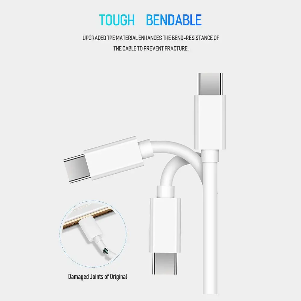3а QC3.0 Тип C к USB кабель для смартфона поддержка PD 60 Вт Кабель быстрой зарядки Дата