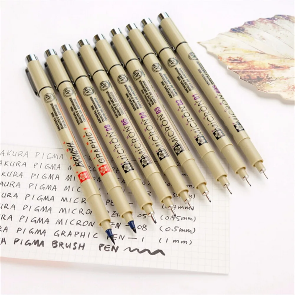Sakura ручка Pigma Micron для школы мягкая кисть рисования 005 01 02 03 04 05 08 1 0 художественный