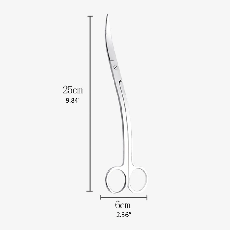 

Stainless Steel Wave Scissors Aquarium Plant Tongs Curved Tools for Fish Tank