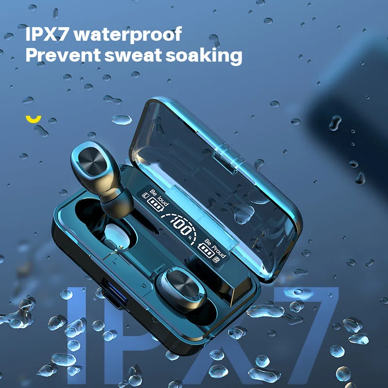 Mini TWS Bluetooth Earphones LED Display Charging Box Wireless Headphones 12D HIFI Sound Sports Waterproof Earbuds Headsets | Электроника