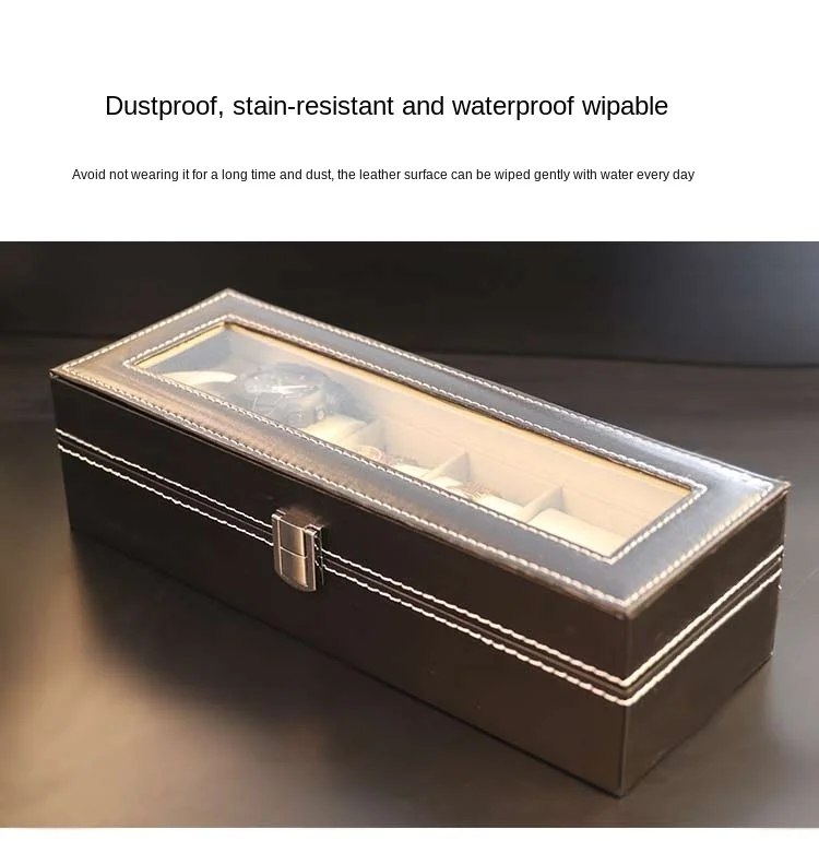 

Watch Storage Box Household Simple And High-Grade Gift Packaging Display Box Metal Automatic Clasp High Permeability Glass