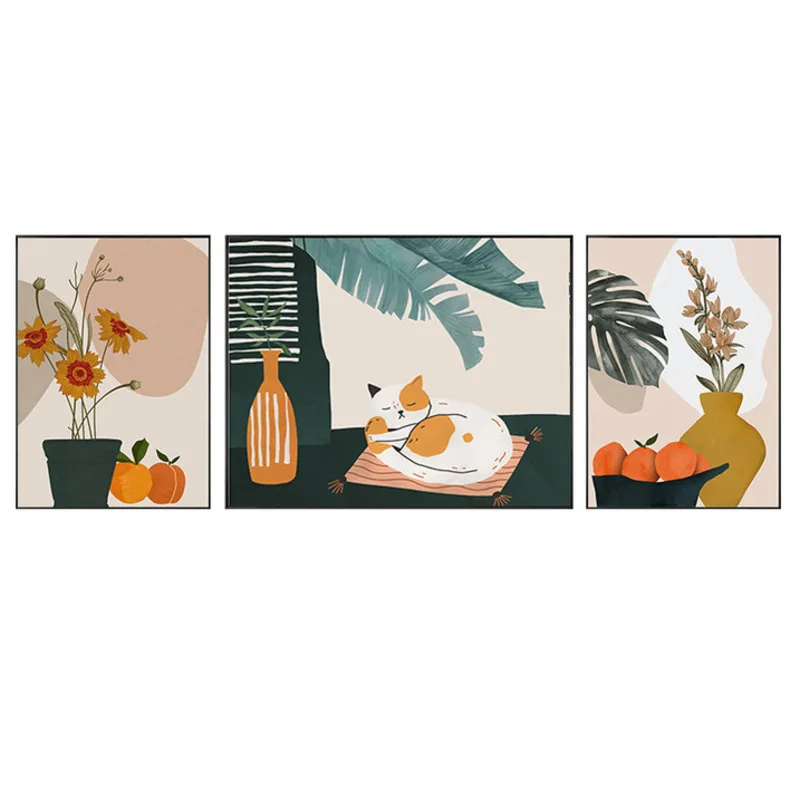 

Скандинавская декоративная роспись для гостиной, фон для дивана, Настенная роспись, простая и свежая роспись для ресторана