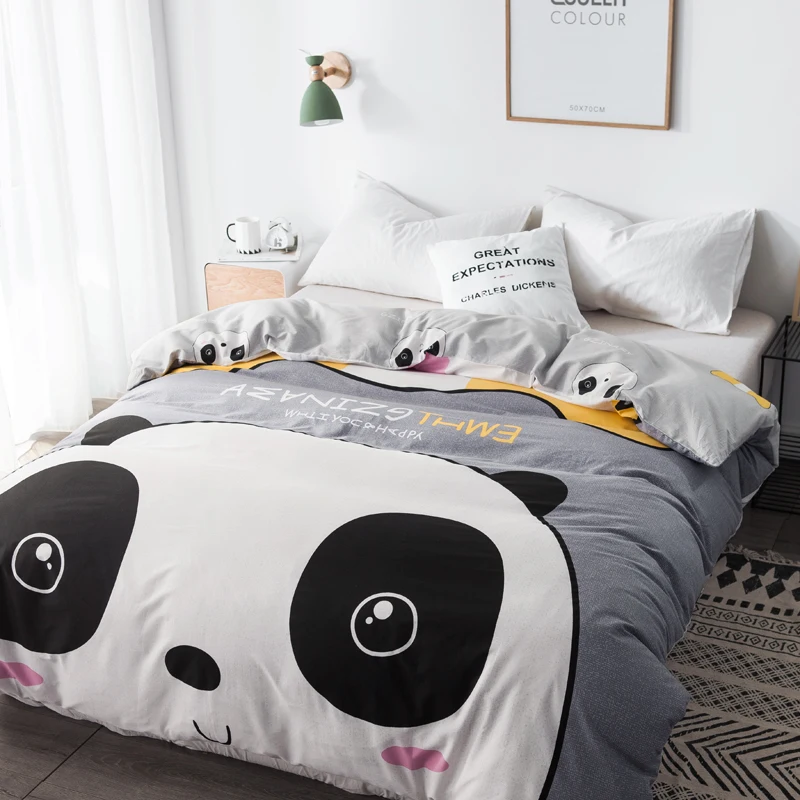 Panda Only 1pc 100% Cotton Blanket Quilt cover for Kids and Adults Bedroom School Duvet Cover High Quality | Дом и сад