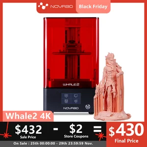 nova3d whale 2 3d printer 4k 8 9 inch monochrome lcd printers uv resin 3d prints high printing speed sla 3d printers 192x120x250 free global shipping