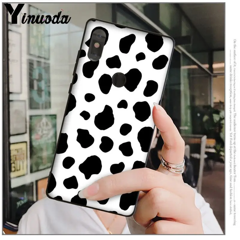 Yinuoda White Black Cow spots Symbol Pattern Cell Phone Case for Xiaomi Mi Note 2 3 MIX 2 2S Redmi 5 5Plus 6 6Pro 6A Note 5 5A