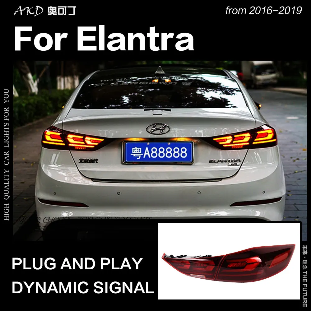 AKD автомобильный Стайлинг задний фонарь для hyundai Elantra светодиодный задний светильник- Elantra DRL динамический сигнал тормоза заднего хода авто аксессуары