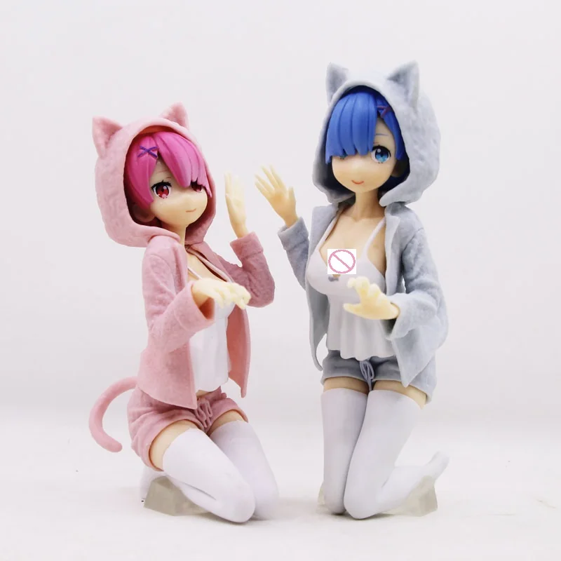 Экшн-фигурка из ПВХ с рисунком аниме Re: жизнь в другом мире от Zero Sexy Rem & Ram Nyanko Mode