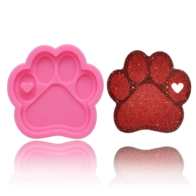 

Crystal Epoxy Resin Mold Bear Paw Keychain Casting Silicone Mould DIY Crafts Jewelry Pendant Making Tools
