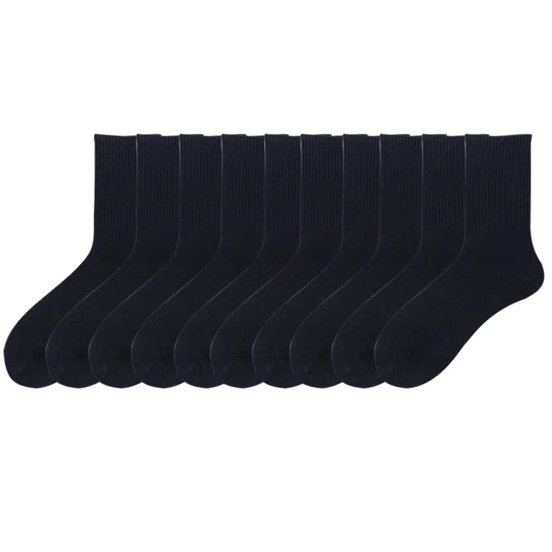 

10pairs/lot Solid Cotton Socks Men Fashion Long Socks Man Casual Business Socks Black White Gray Calcetines Meias