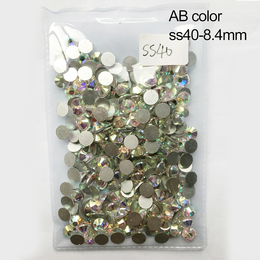 144pcs SS40 1440 шт стеклянные 3D Стразы для дизайна ногтей драгоценные камни для украшения ногтей хрустальные стразы AB Камни SS3-SS10 - Цвет: 144pcs SS40