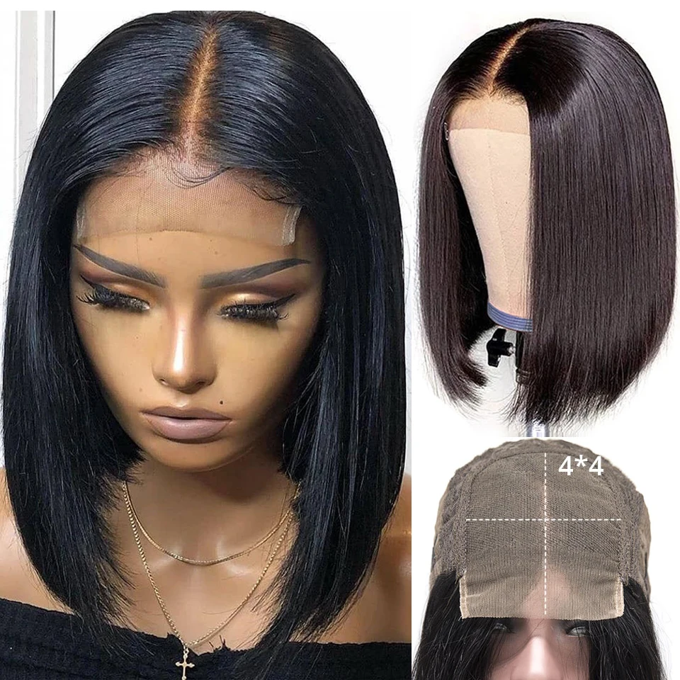 wholesale Brazilian bob wig lace front human hair wigs For black Women 4x4 lace closure wig straight lace front wig frontal wig