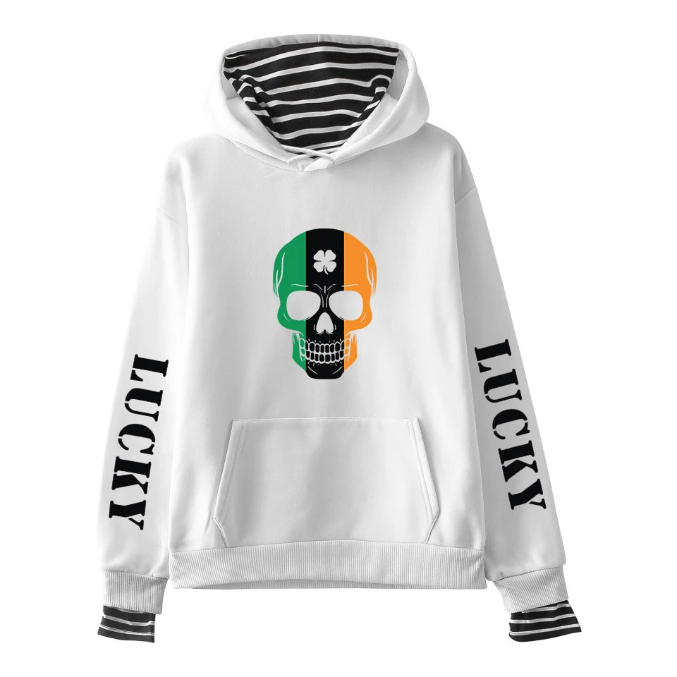 

St Patrick's Day Lucky April Grass Print Fashion Fake two hoodies Sweatshirts Men Women