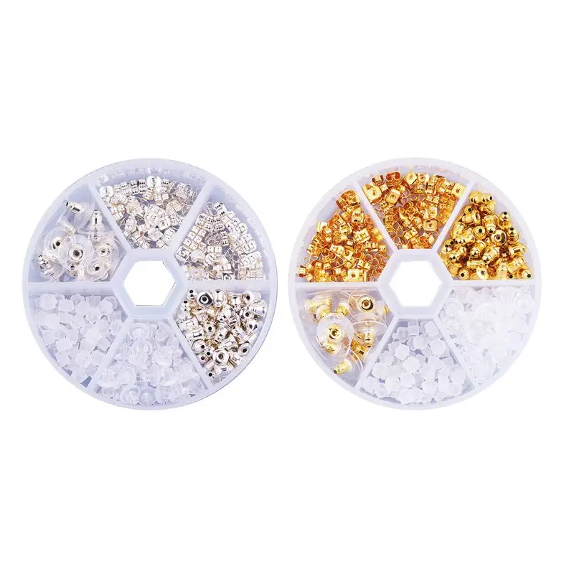 260 шт. Пластик коробка серьги Безопасность задние стопоры гвоздики Вилки столб