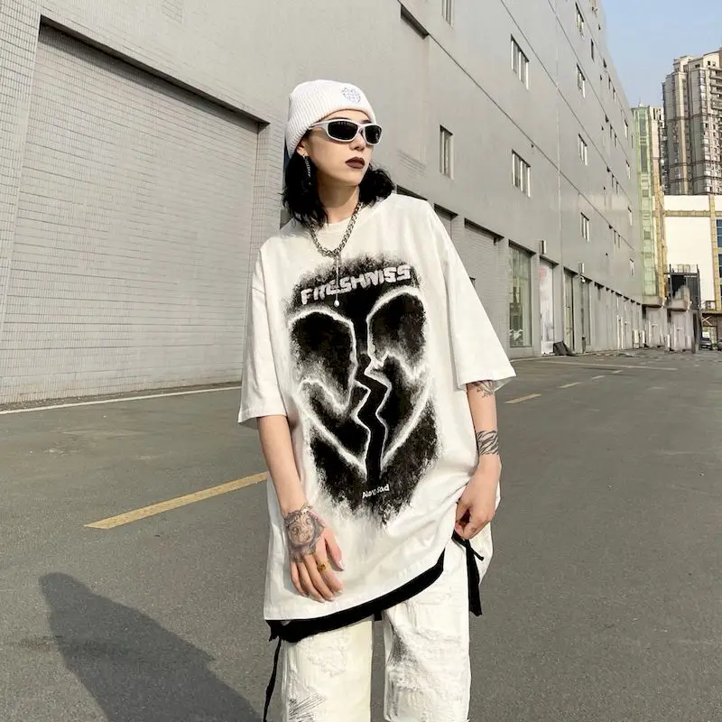 

Футболка женская оверсайз из чистого хлопка, с круглым вырезом