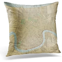 antoipyns throw pillow coverlouisiana map of new orleans old decorative pillow case home decor square