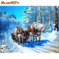 ruopoty 5d diy diamond painting full square horse cross stitch kits mosaic picture of rhinestones decor gift diamond embroidery