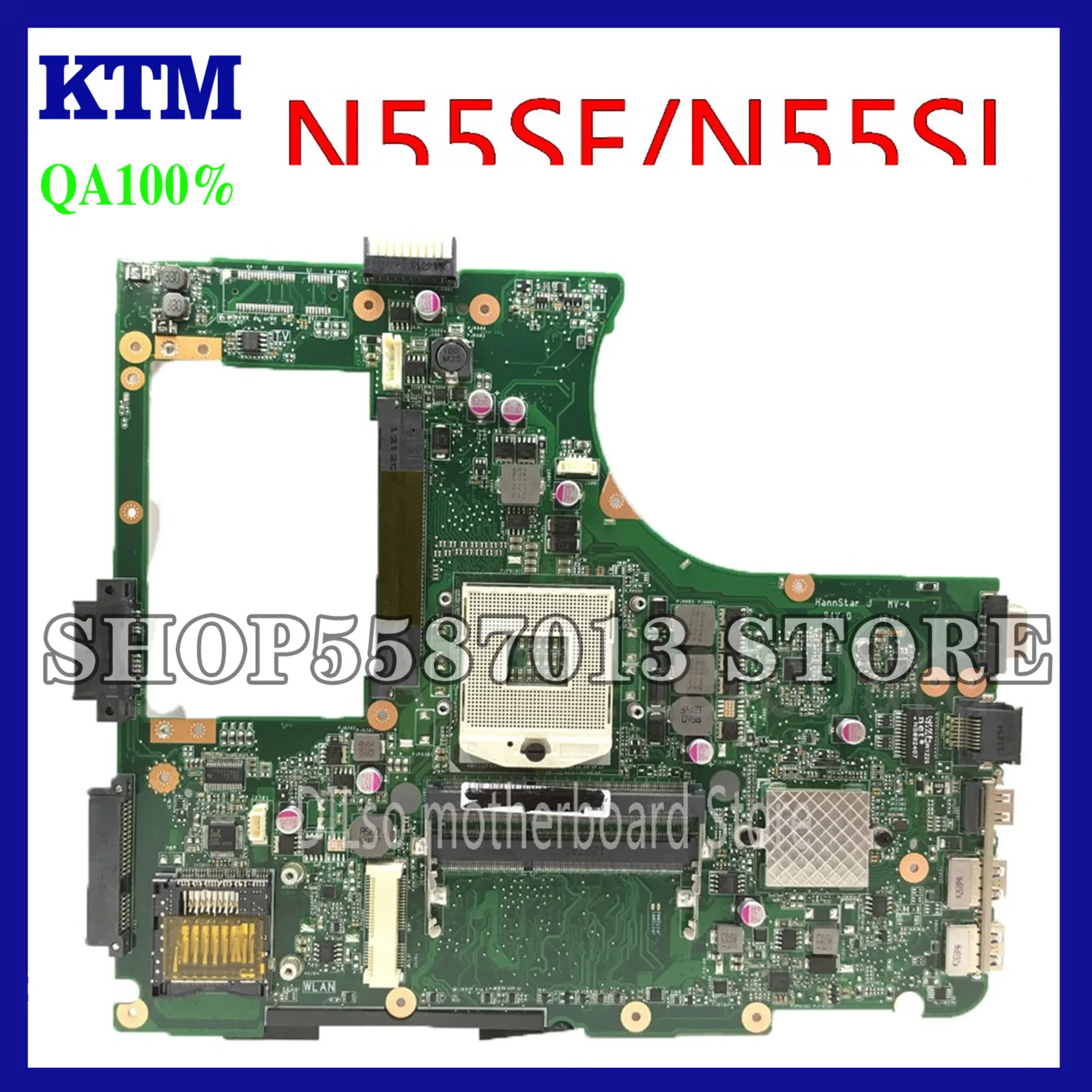 

N55SF Mainboard For ASUS N55S N55SF N55SL Laptop Motherboard HM65 REV.2,0 Original Motherboard In Stock