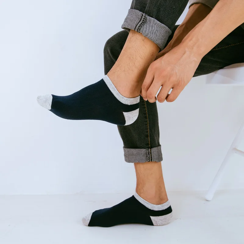 Мужские короткие носки из хлопка Сезон весна-лето Модные Повседневные с низким