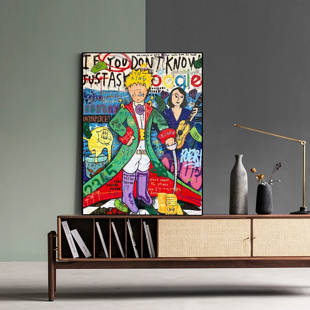 Поп-арт Маленький принц Картина на холсте граффити плакат и печать Настенная