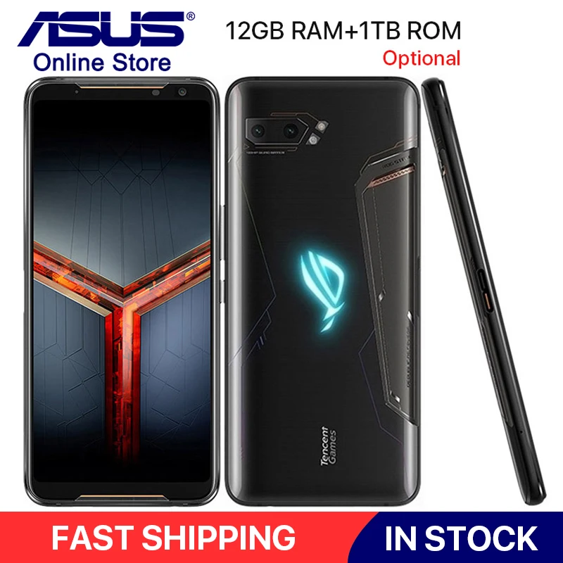 Asus ROG Phone II ZS660KL 6 59 &quot12 Гб ОЗУ 1 ТБ ПЗУ Snapdragon 855 Plus 6000 мАч 48MP NFC Android 9 0 игровой телефон