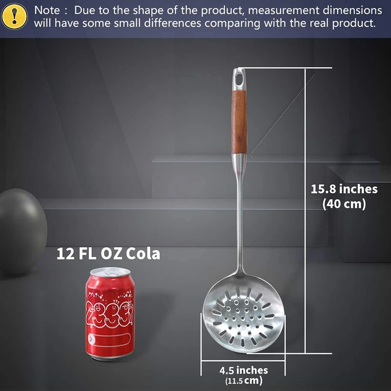 Ложка-скиммер сервировочная ложка с термостойкой деревянной ручкой для кухни |