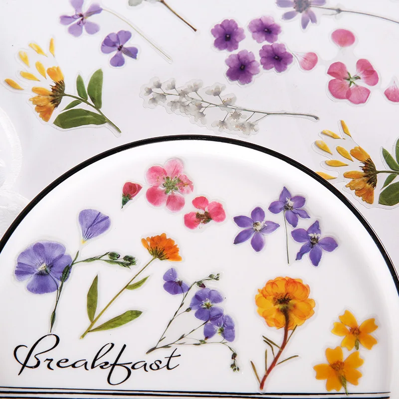 Декоративные наклейки из ПВХ 40 шт./упак. фиолетовые цветы Стикеры для