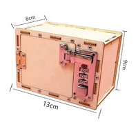 1pcs creative technology wooden gizmo diy mechanical lock box password puzzle toys student educational equipment toy