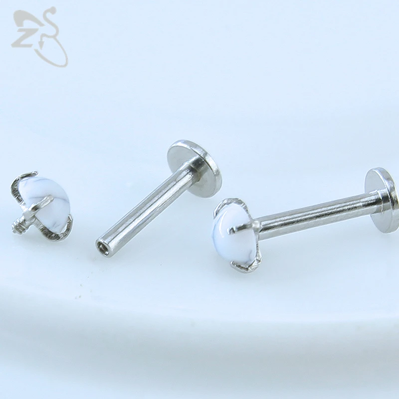 ZS 2 шт./лот 16 г кольцо для губ из нержавеющей стали с кристаллами лаборта и