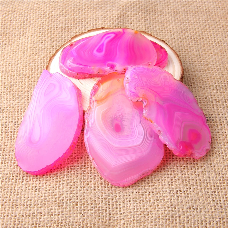 1 шт. Необычные розовые Агатовые слайсы для изготовления ювелирных изделий