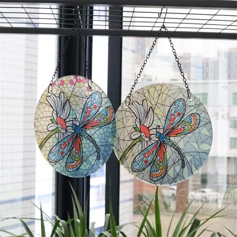 

Dragonfly Glass Hanging Wall Decoration For Home And Garden Outdoor Miniature Statues Wall Hangings Ornament Home Decoration