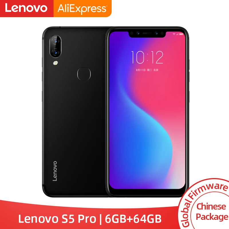 Смартфон lenovo S5 Pro с глобальной прошивкой, 6 ГБ, 64 ГБ, Восьмиядерный процессор Snapdragon 636, Quad Camera, 6,2 дюйма, 4G, LTE