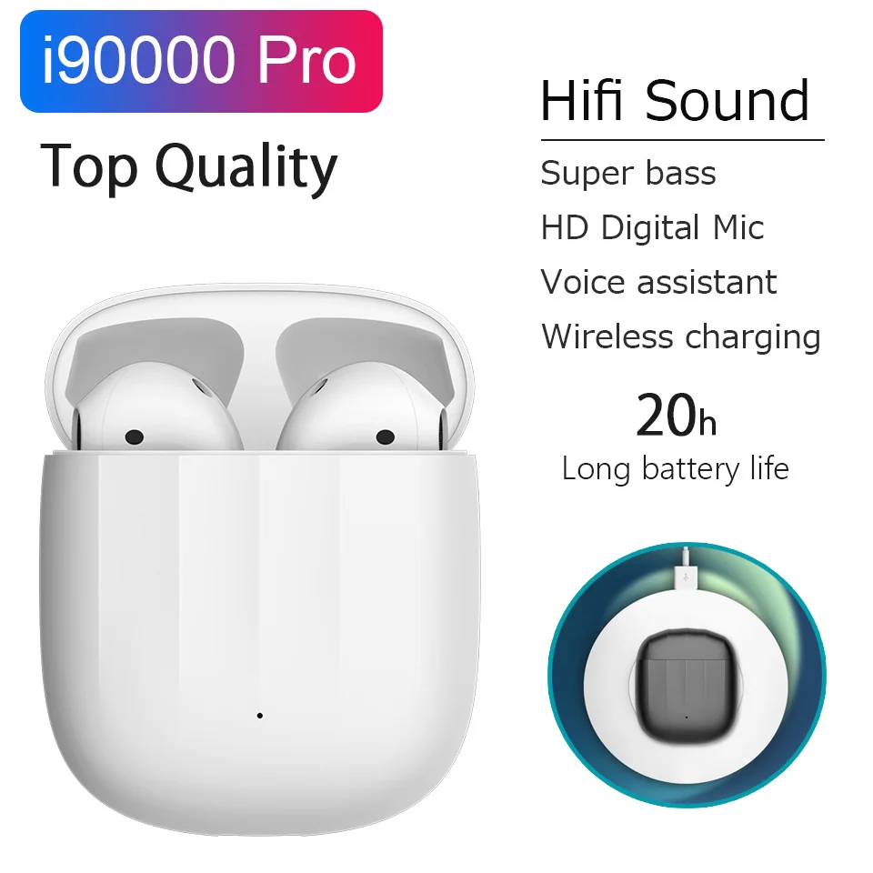 Новые беспроводные наушники i90000 Pro TWS Air2 Super Bass Bluetooth Hifi вкладыши отличный звук HD